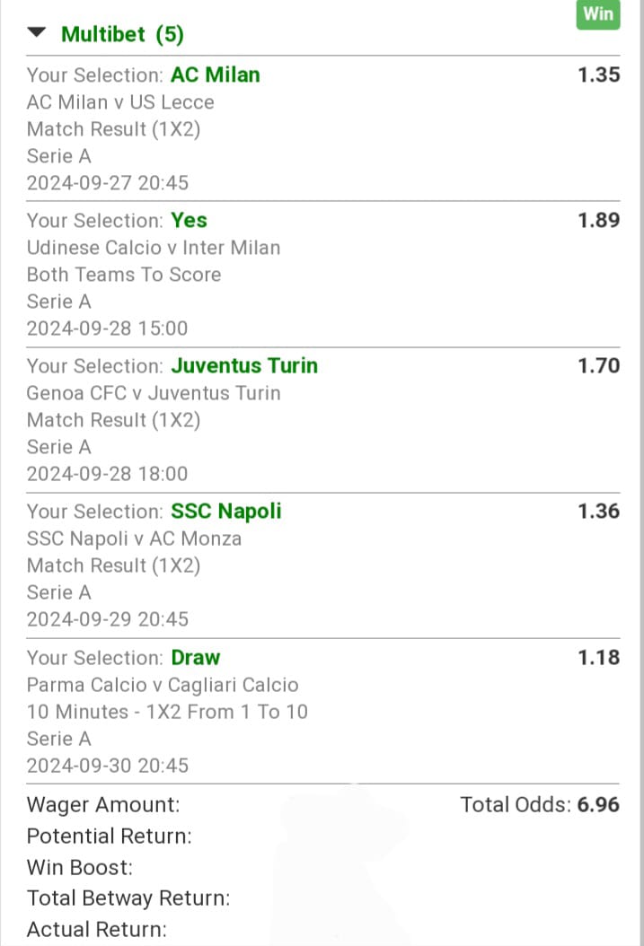 Winning Slip