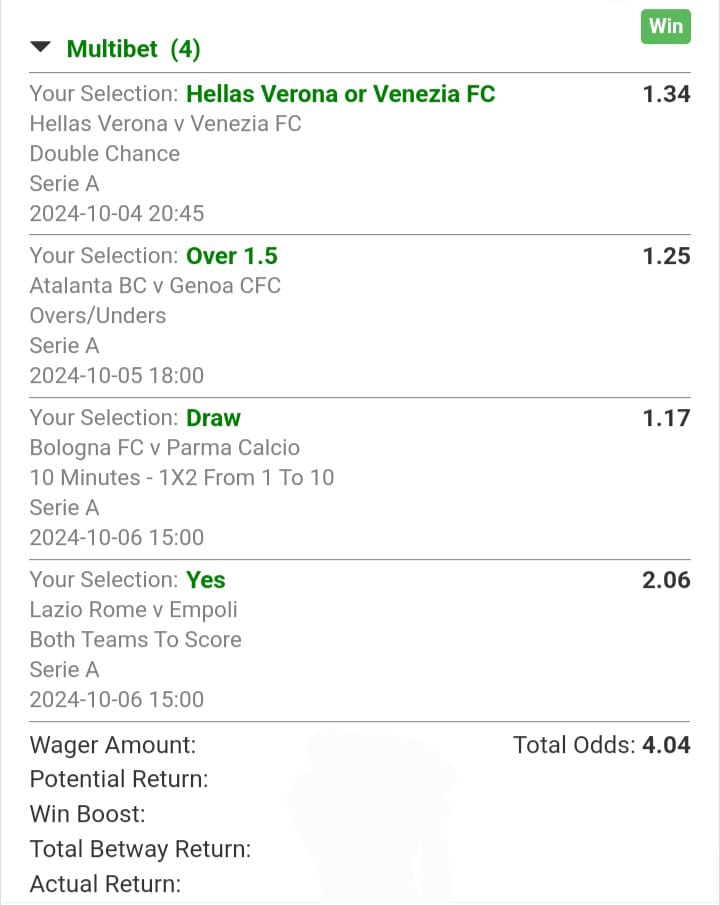 Winning Slip