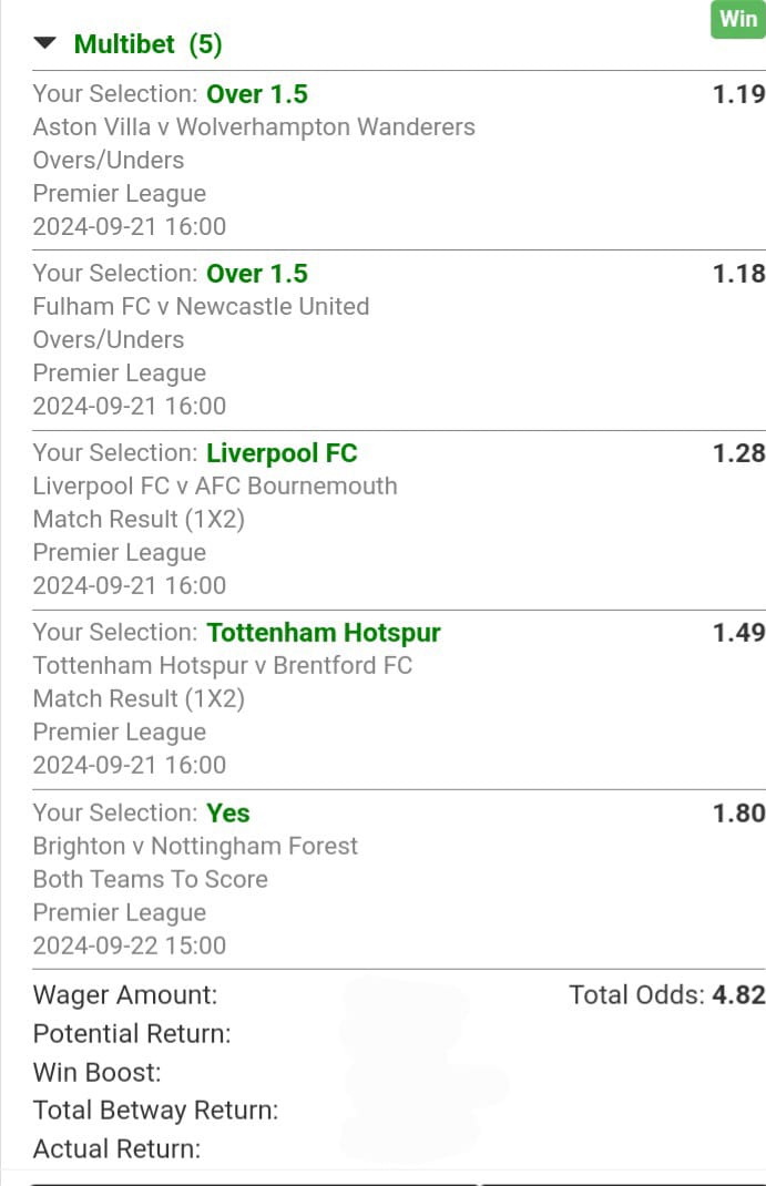 Winning Slip