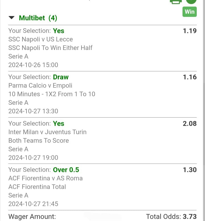 Winning Slip